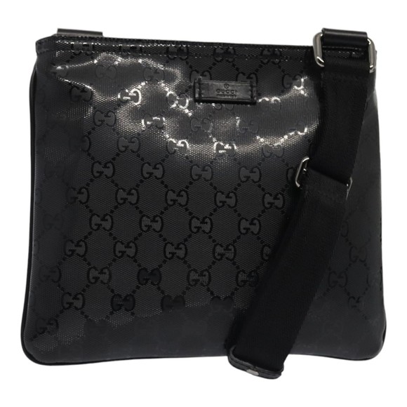GUCCI GG implementation Shoulder Bag Silver Black 201538 Auth ki4758A - Picture 1 of 16